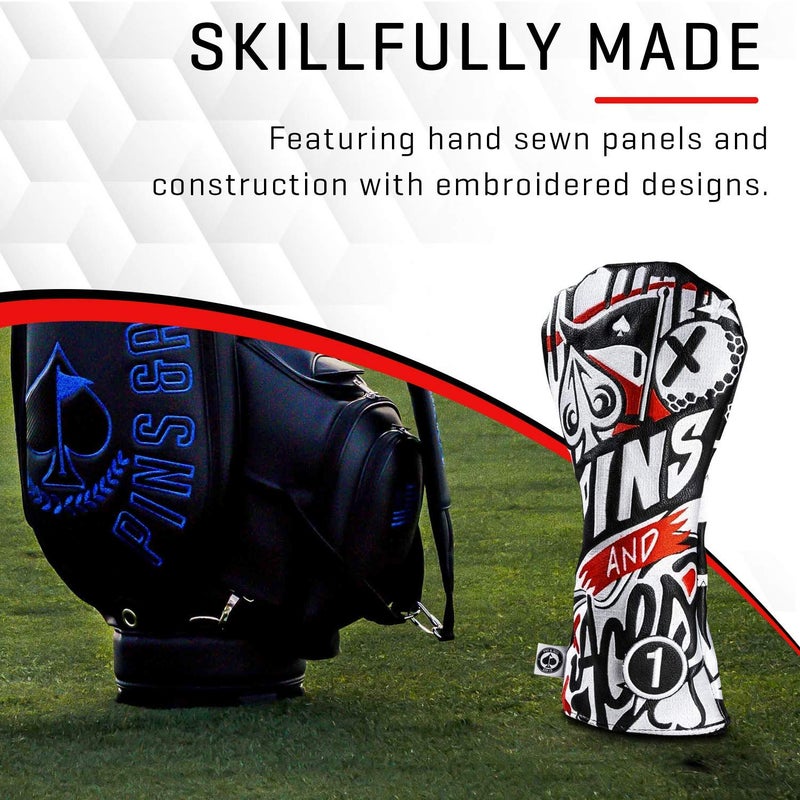 Pins & Aces غطاء رأس جولف Pins & Aces Golf Co. LE Graffiti - غطاء رأس مصنوع يدويًا من الجلد الفاخر - غطاء نادي جولف بتصميم حضري وجودة جولة - صمم وزين حقيبة جولف الخاصة بك (سائق) - Image 4